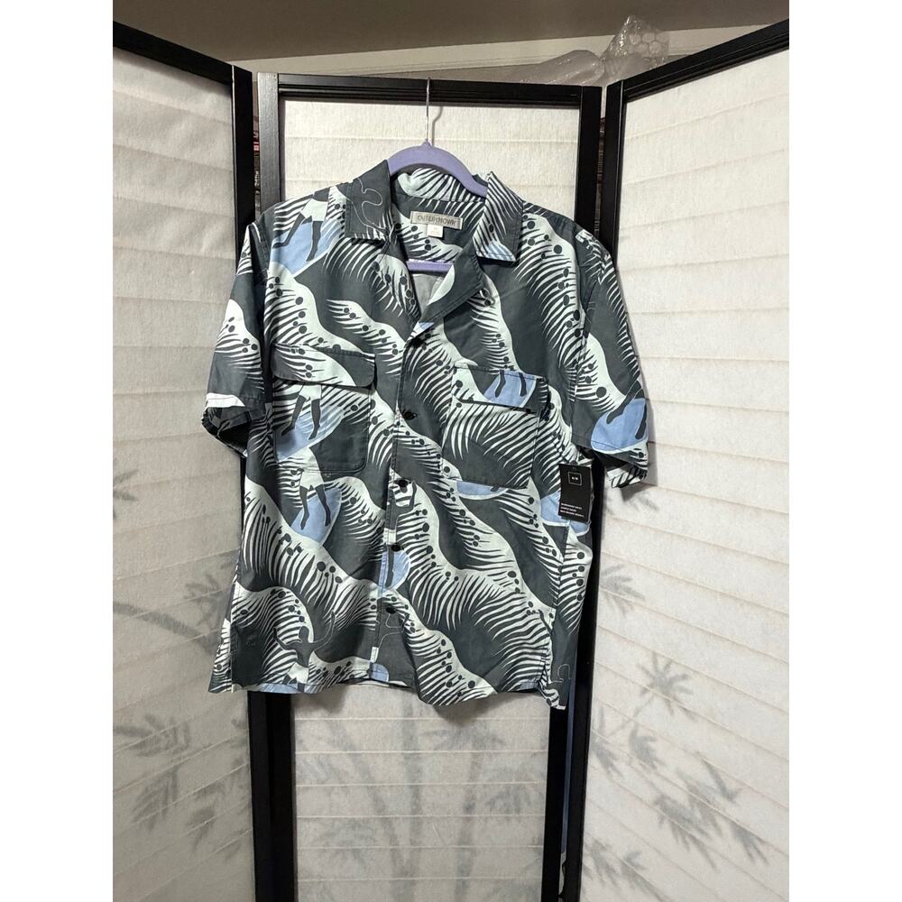 Outerknown Mens Small Shirt NWT Short Sleeve Button-Up Abstract‎ Hawaiian Modal